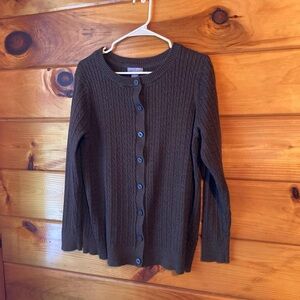 Laura Scott dark brown cardigan sweater, size 1X